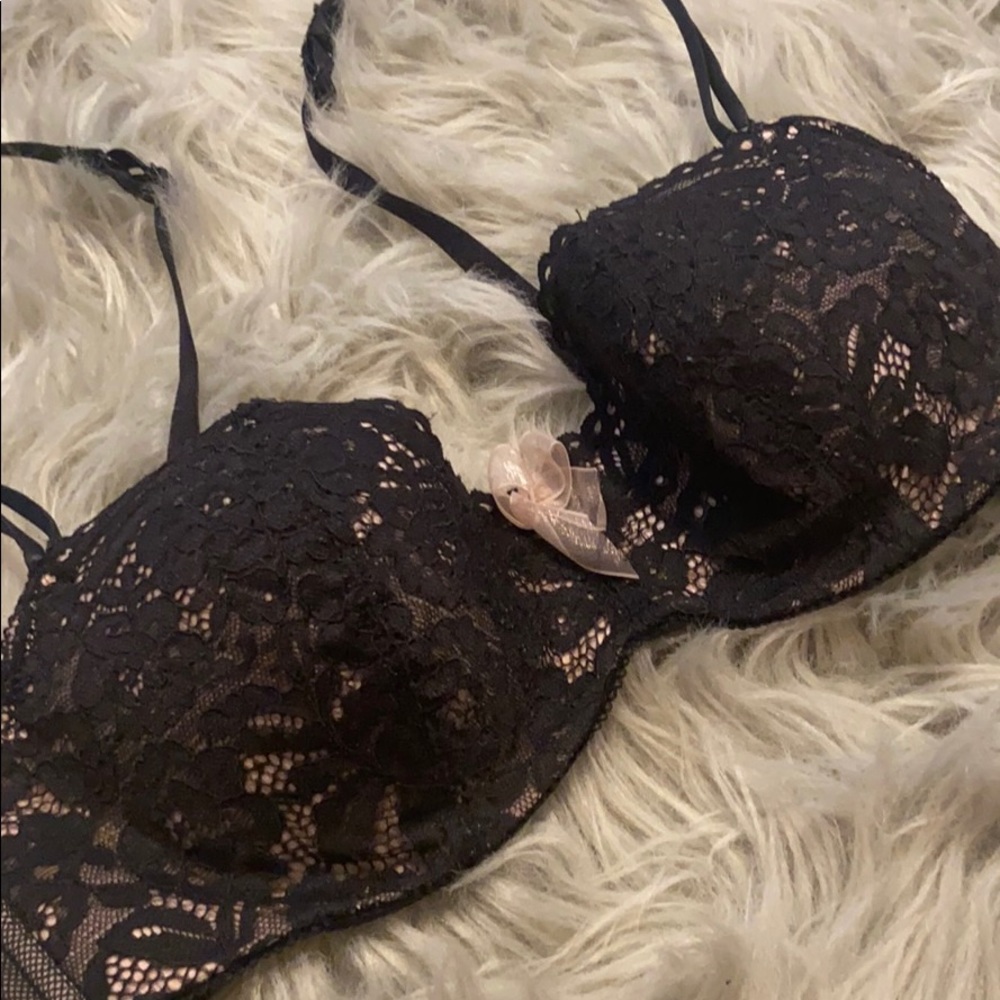 B.tempted lace bra in pink and black